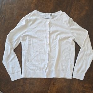 Place White Button-Up Sweater
